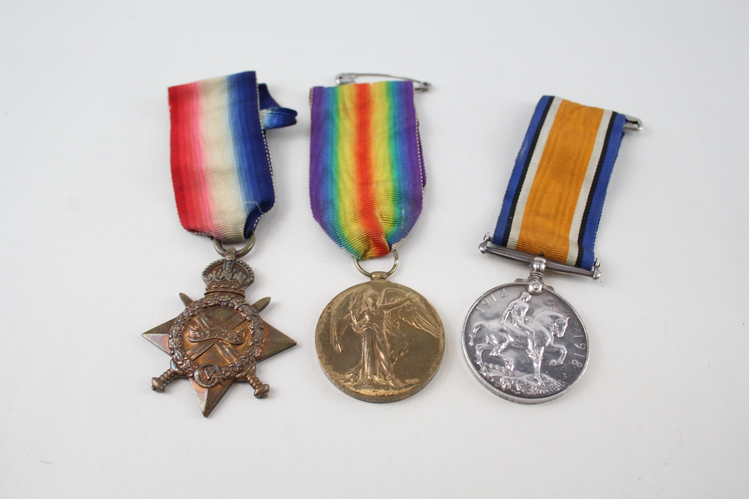 WW1 1914-15 Star Trio Named 23655 Pte E. Hatton Yorks L.I K.O.Y.L.I on Pair