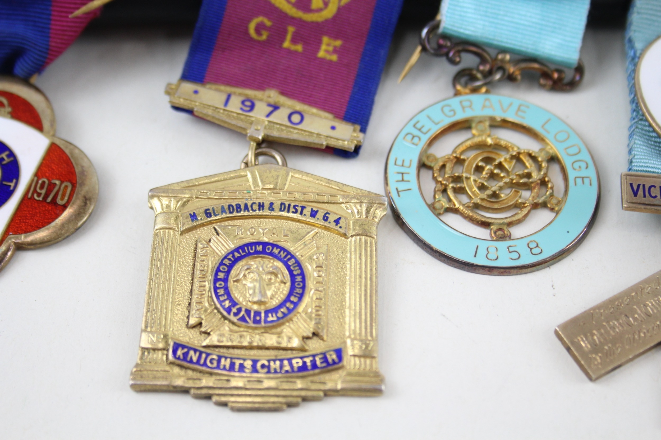 Sterling Silver Masonic R.A.O.B Jewels x 4 inc. Belgrave Lodge 123g - Image 4 of 7