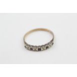 9ct gold sapphire & diamond half eternity ring (1.6g)