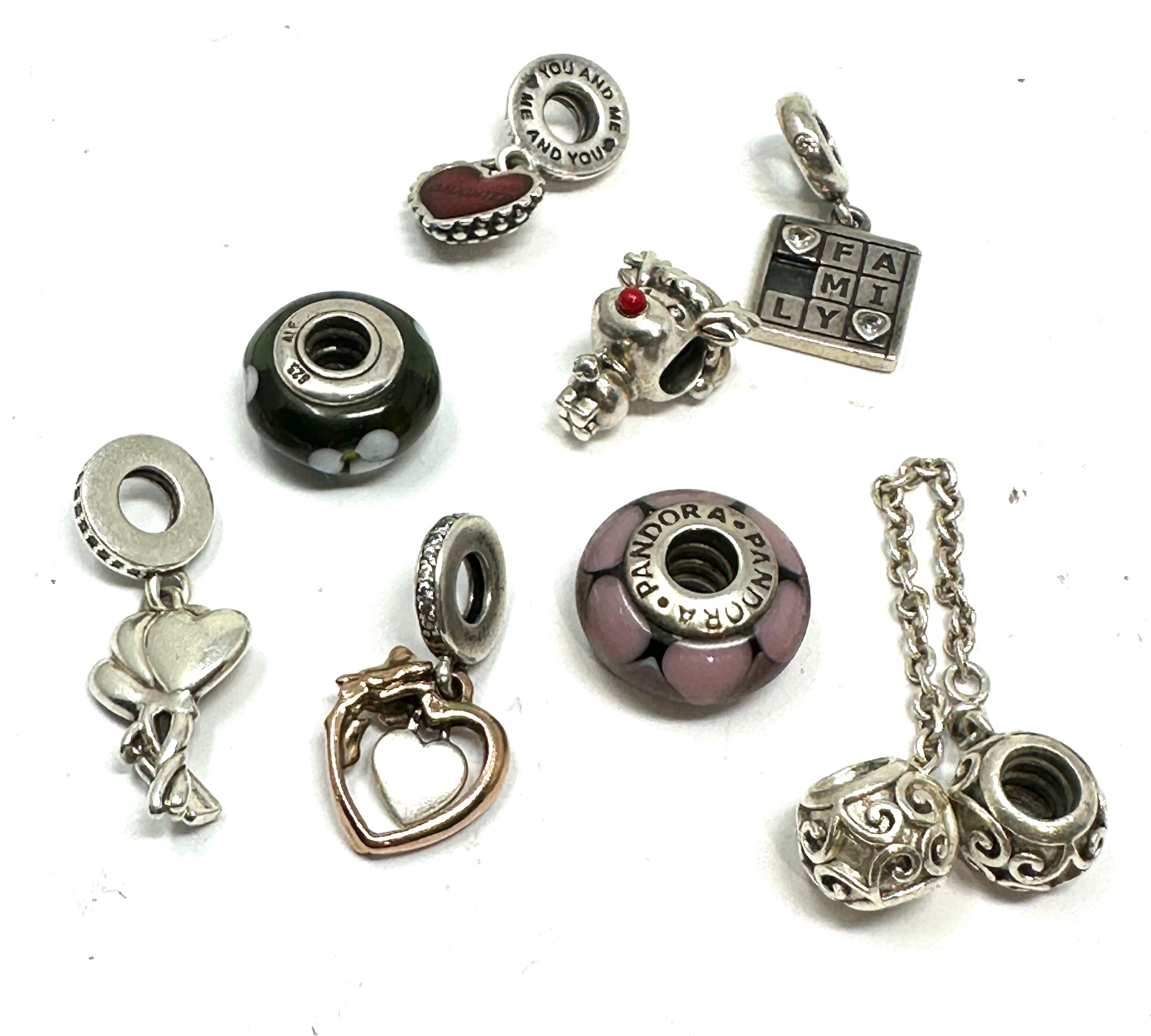 8 silver pandora charms