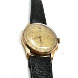 vintage 18ct gold chronograph jolus gents wristwatch the watch is ticking centre second hand in