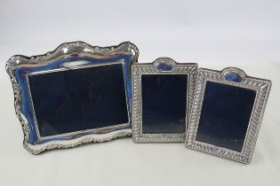 3 x .925 sterling silver photograph frames