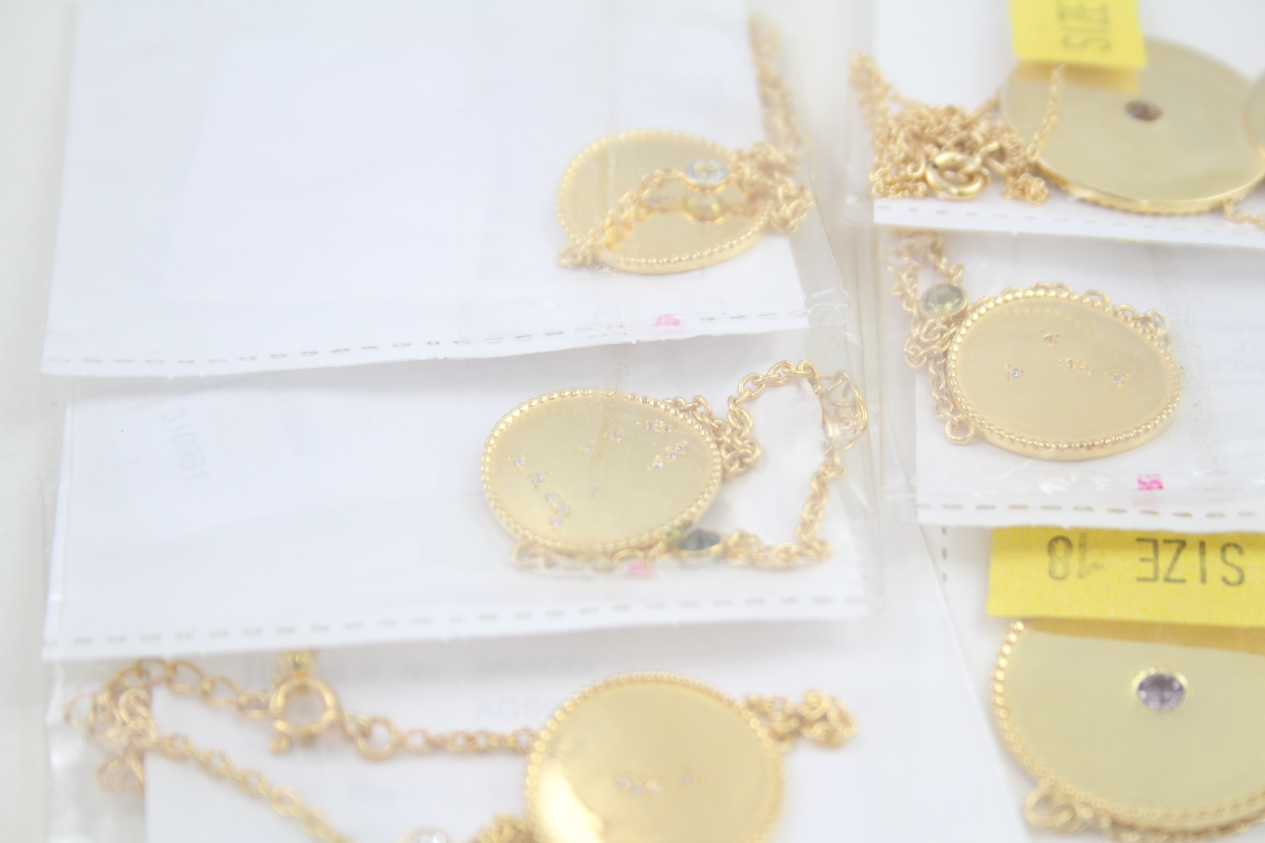 A collection of gold tone silver zodiac necklaces (79g) - Image 3 of 9