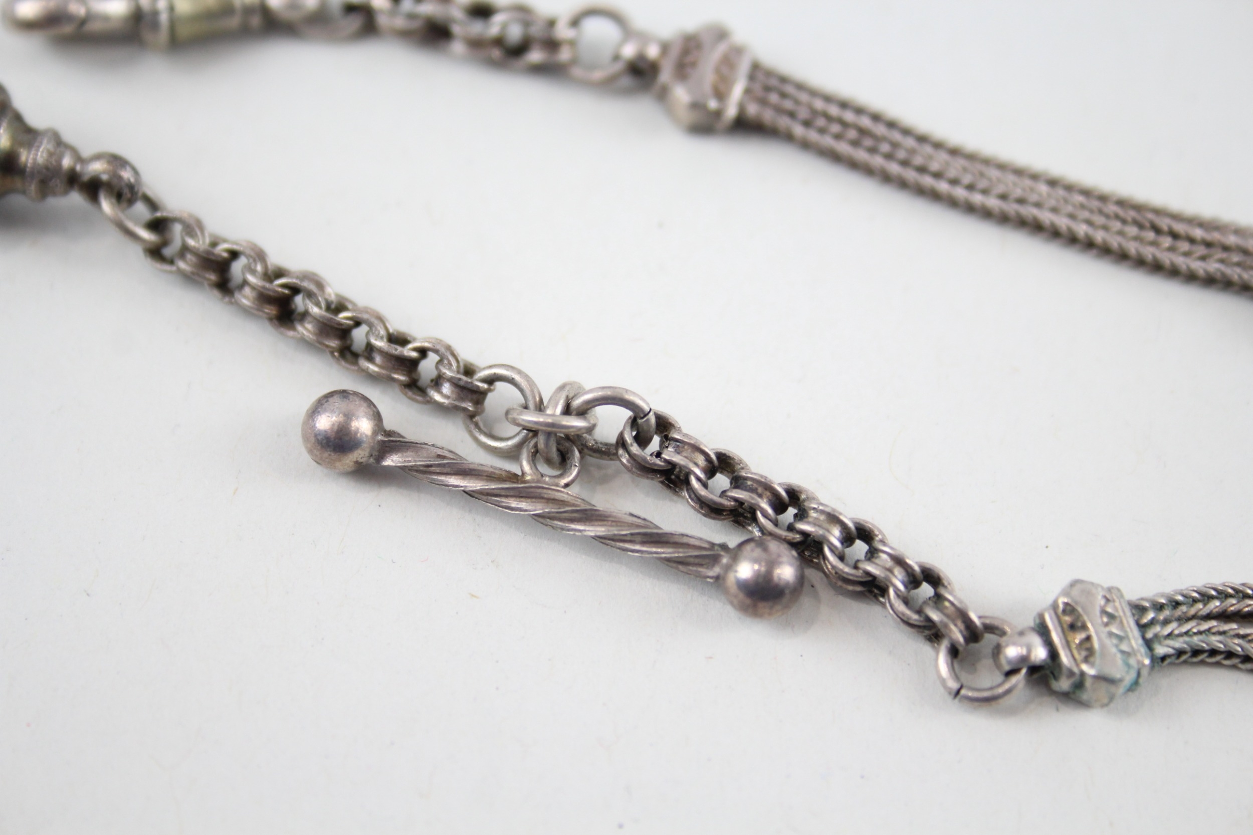 Silver antique Albertina chain with tassel (11g) - Image 3 of 4