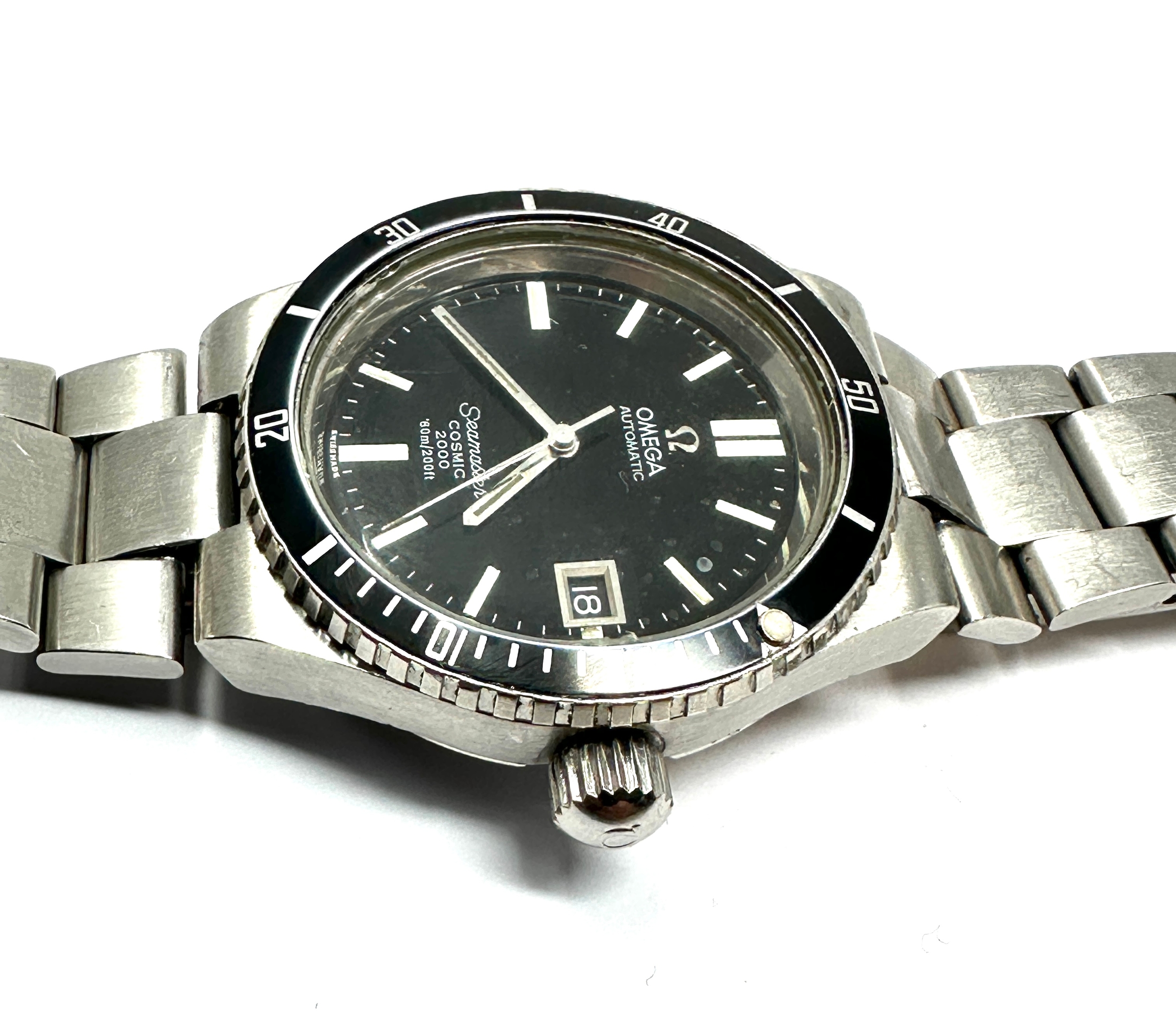 Vintage Omega Automatic Seamaster Cosmic 2000 Diver Men's Watch the watch is ticking name engraved - Image 3 of 6