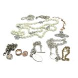 selection silver plated of costume jewellery etc weight 380g