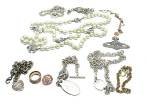 selection silver plated of costume jewellery etc weight 380g