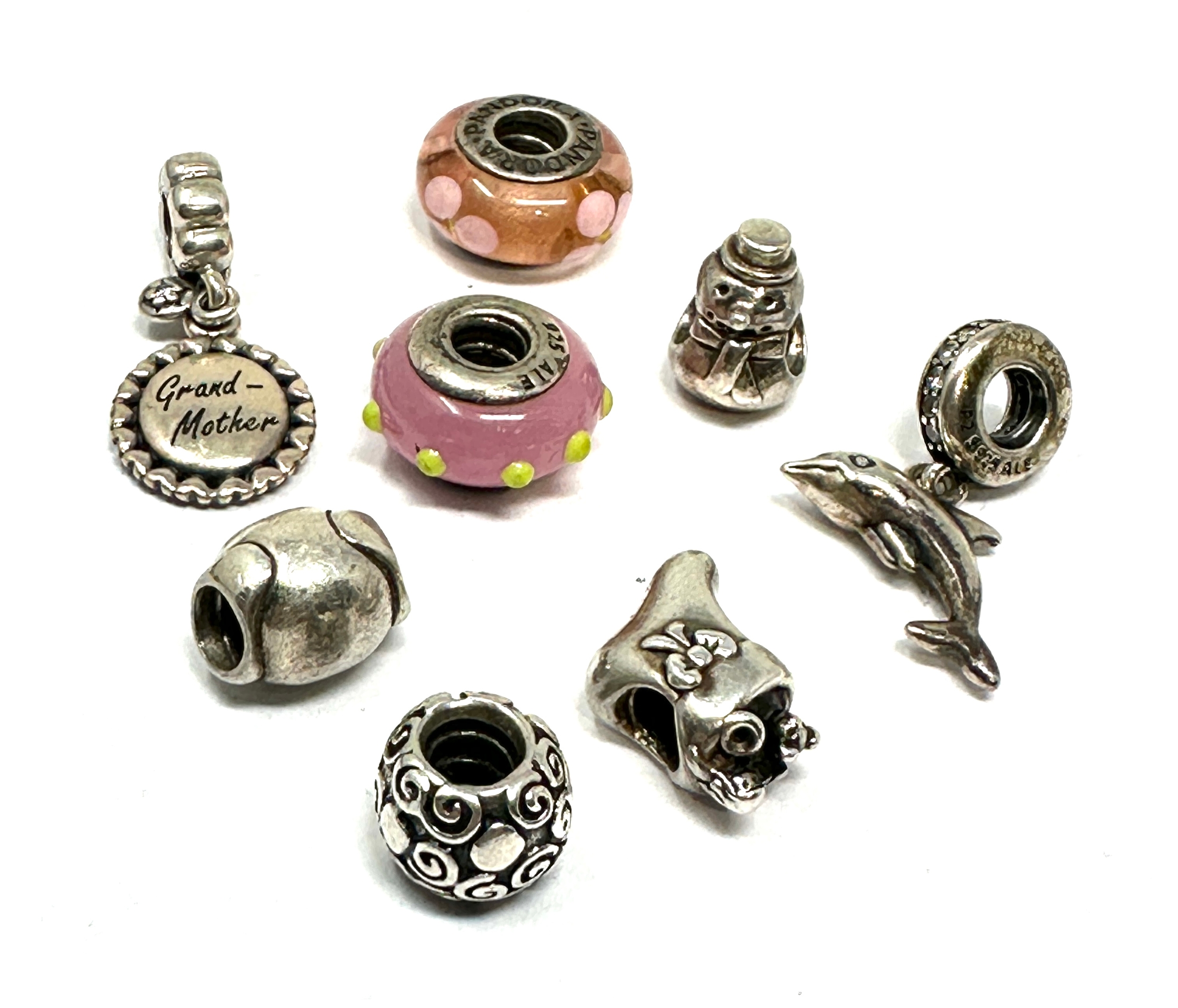 8 silver pandora charms