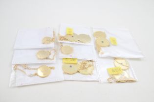 A collection of gold tone silver zodiac necklaces (79g)