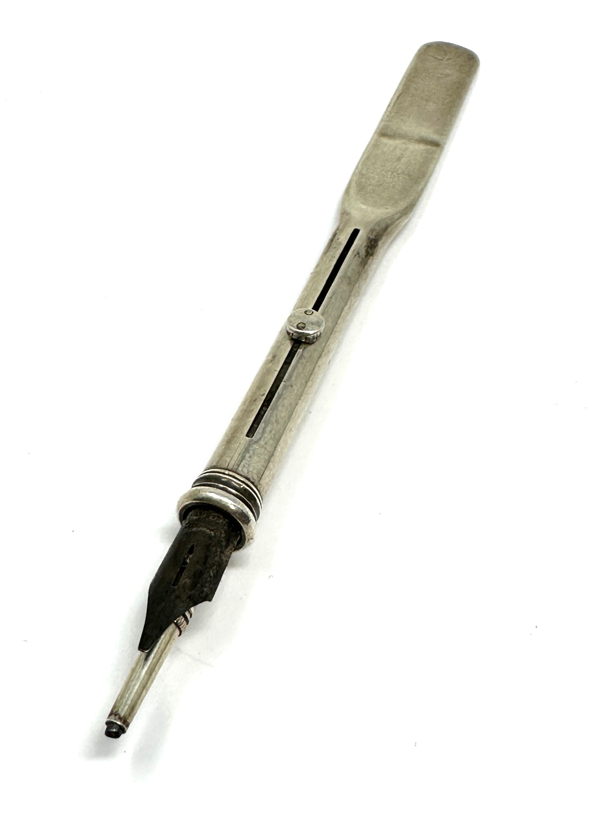 Antique silver sampson Morden expanding pencil & nib pen - Bild 3 aus 4