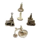 4 vintage silver nuvo charms