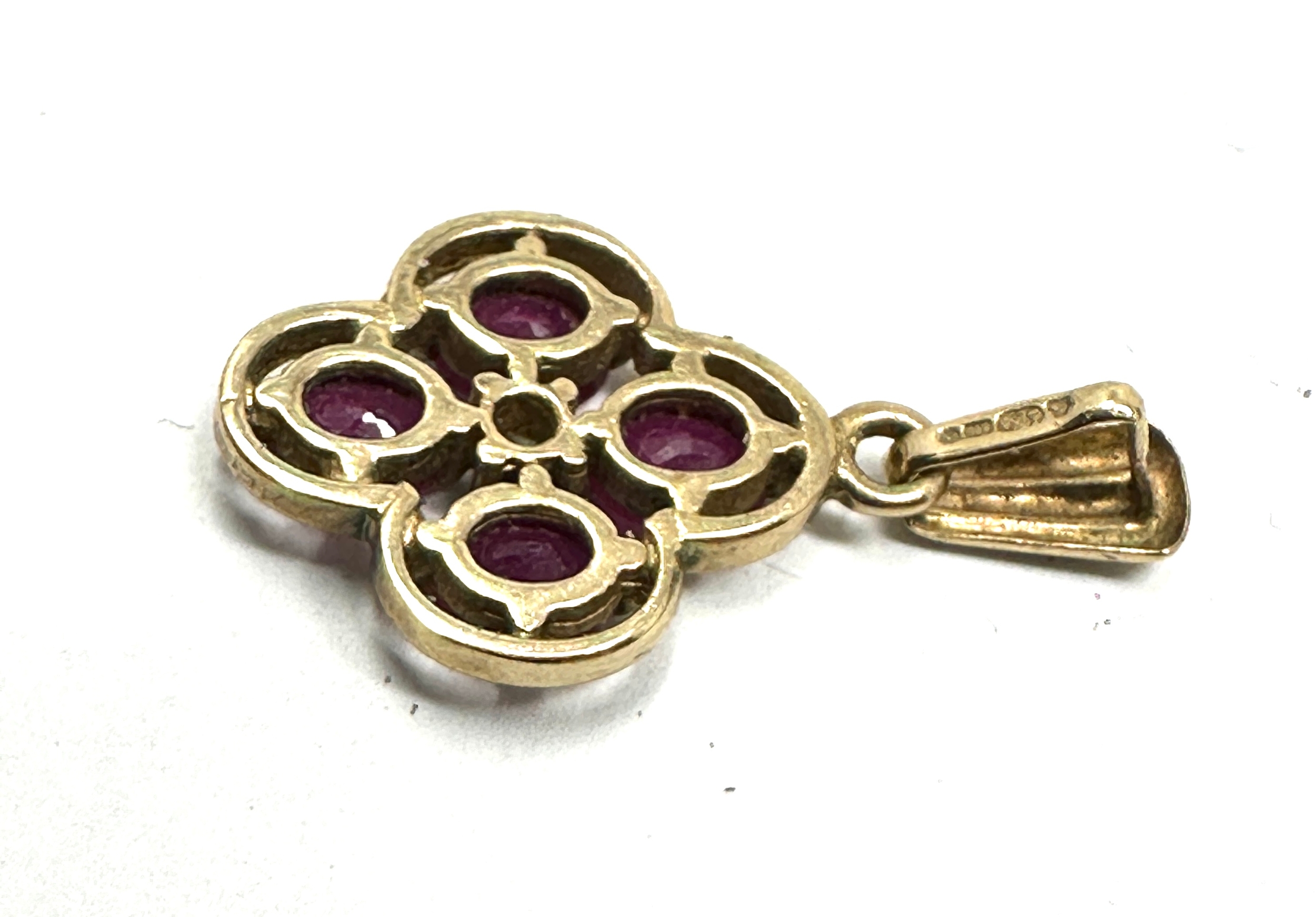 9ct gold ruby & diamond pendant - Image 4 of 4