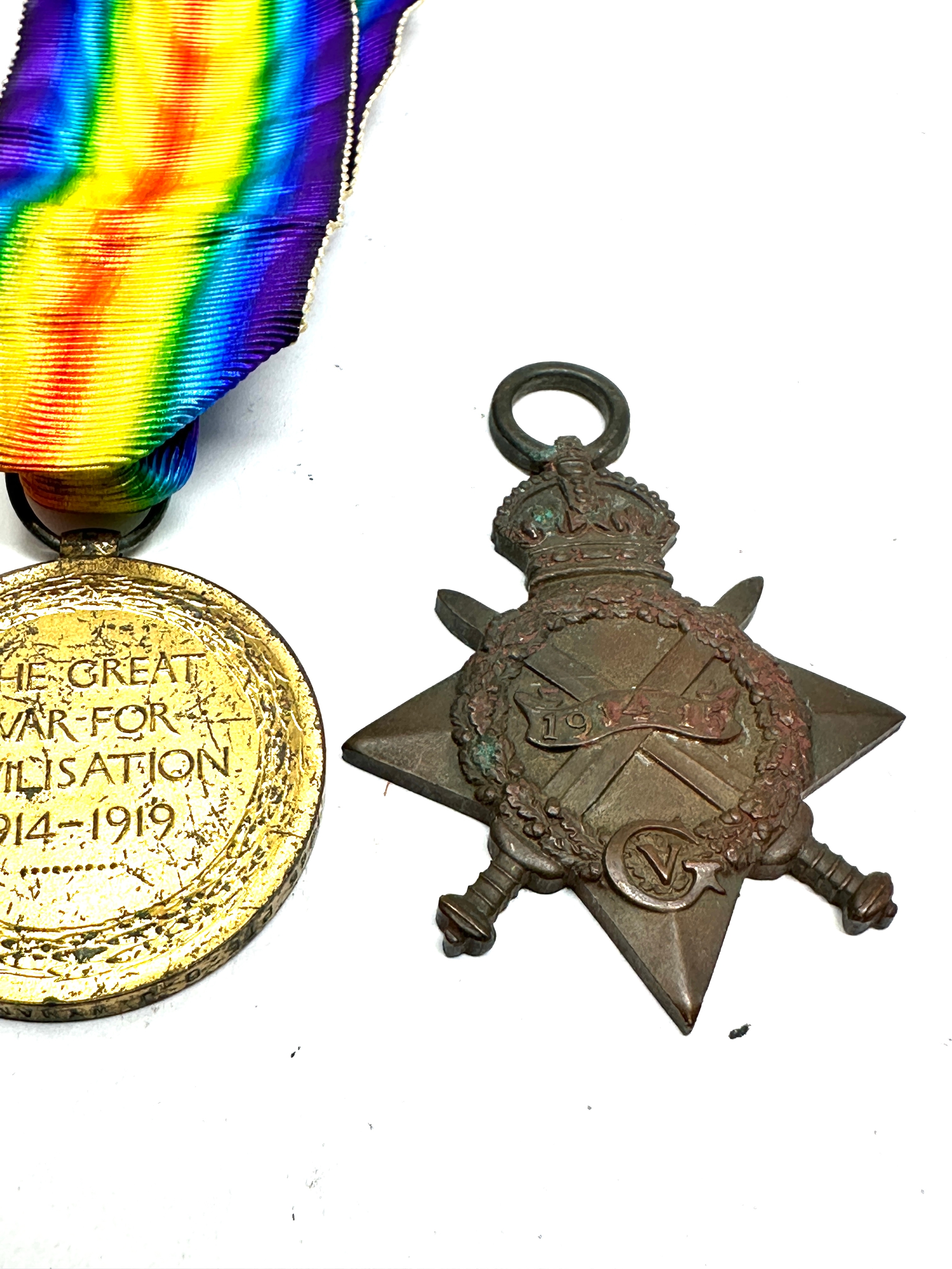 ww1 trio medals K.I.A 1845 PTE O.J.WYMAN Northampton reg - Image 3 of 5