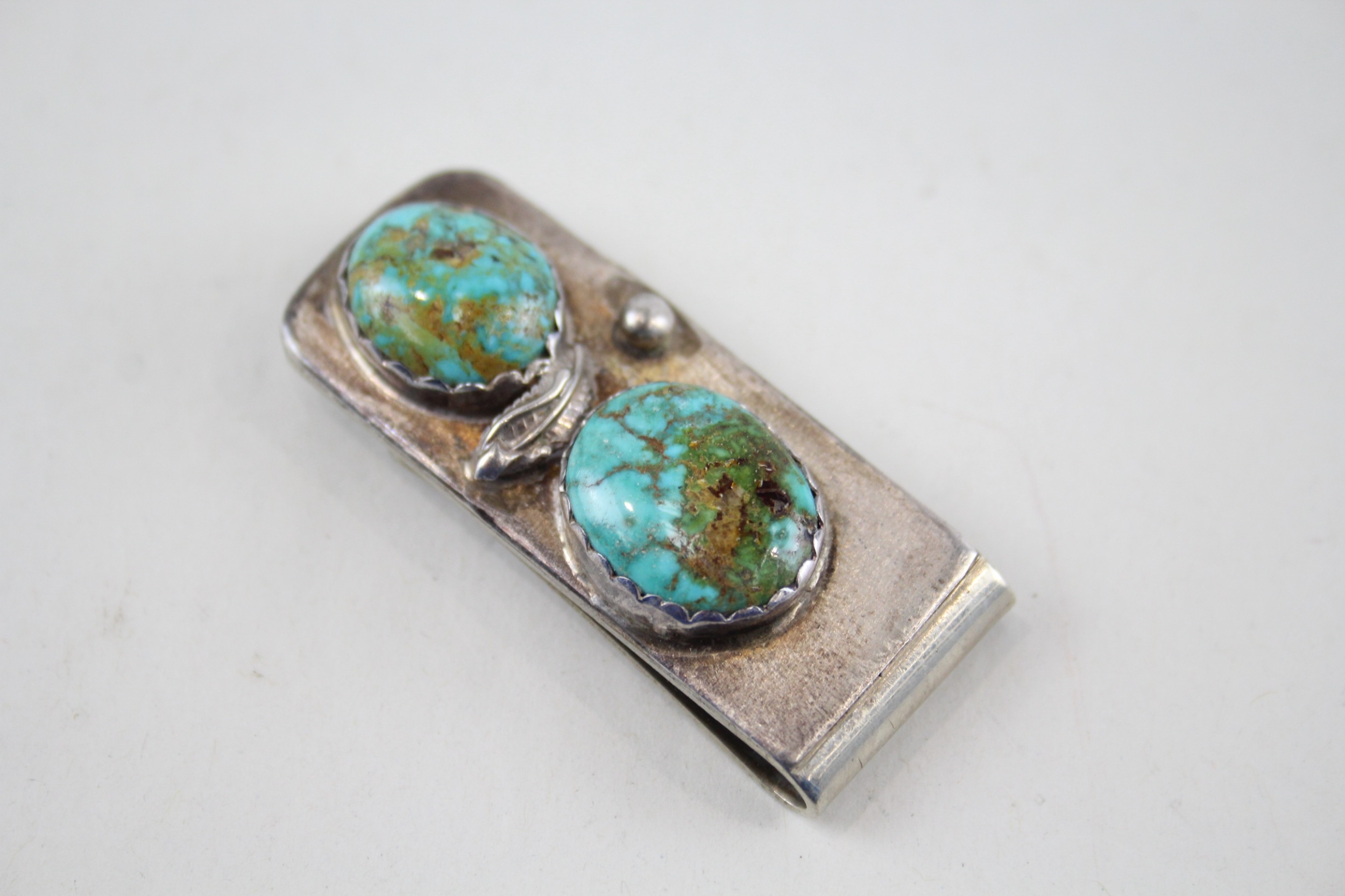 .925 sterling gents money clip w/ gemstones - Image 3 of 4