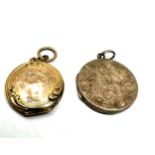 2 antique 9ct gold back & front lockets weight 7.2g