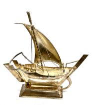 Vintage chinese junk boat hallmarked 925 measures approx 12cm wide height 13cm weight 85g