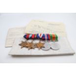 WW2 Mounted Medal Group & Original Paperwork Navy