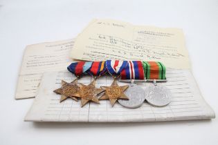 WW2 Mounted Medal Group & Original Paperwork Navy
