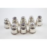 8 x .925 sterling small salt & pepper shakers / cellars