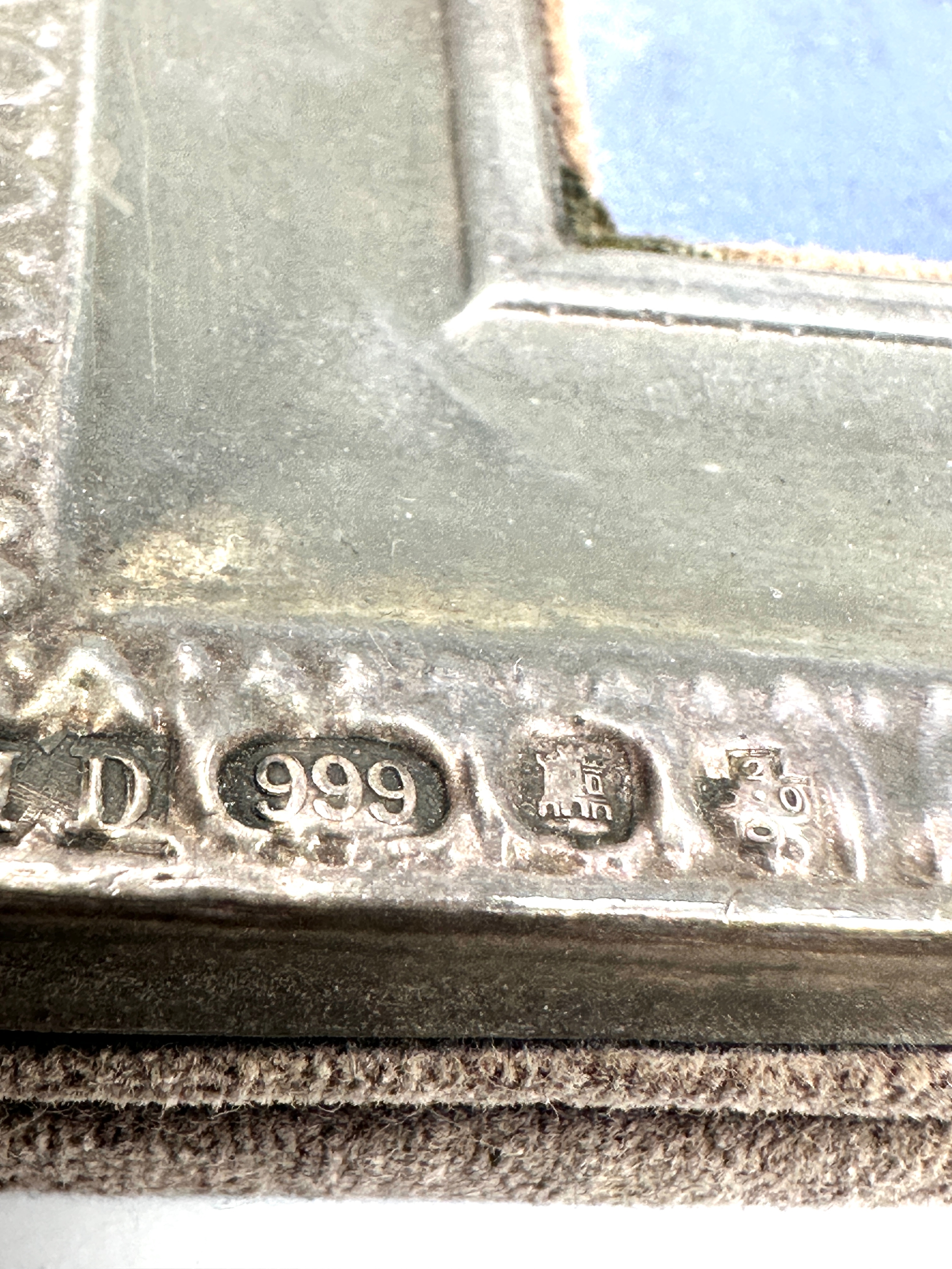 silver picture frame millenium silver hallmarks measures approx 19.5 by 14.5cm - Image 4 of 4