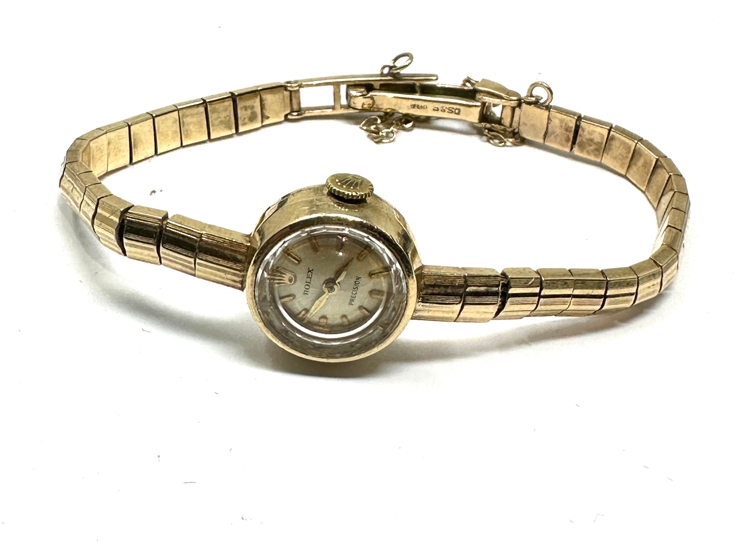 Vintage 9ct gold Rolex precision ladies wrist watch the watch is ticking weight 15.5g