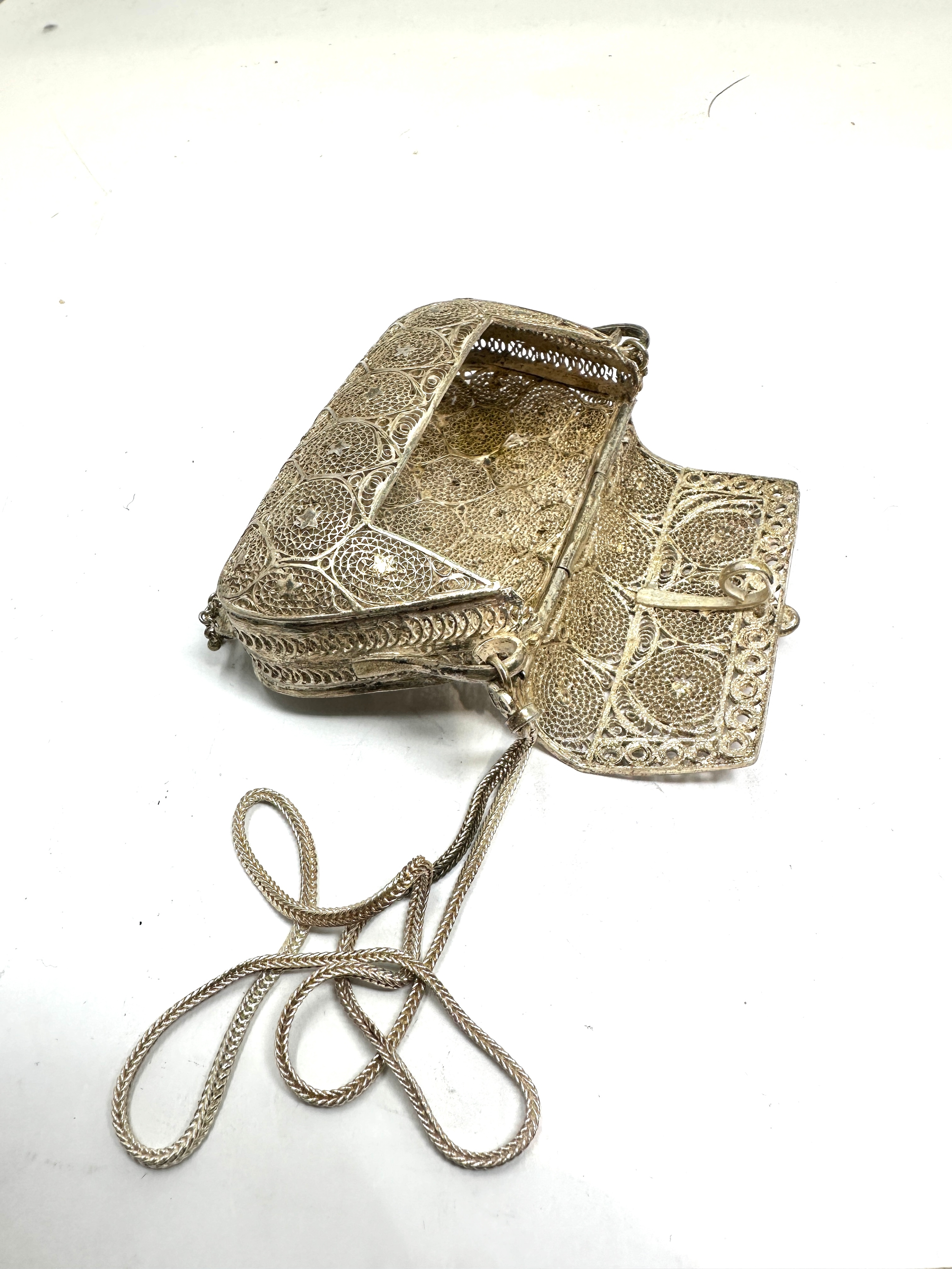 Silver Filigree Purse Bag marked BJI xrt tested as 925 silver weight 123g - Image 5 of 5