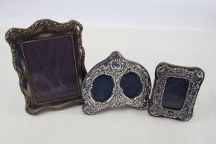 3 x .925 sterling photograph frames