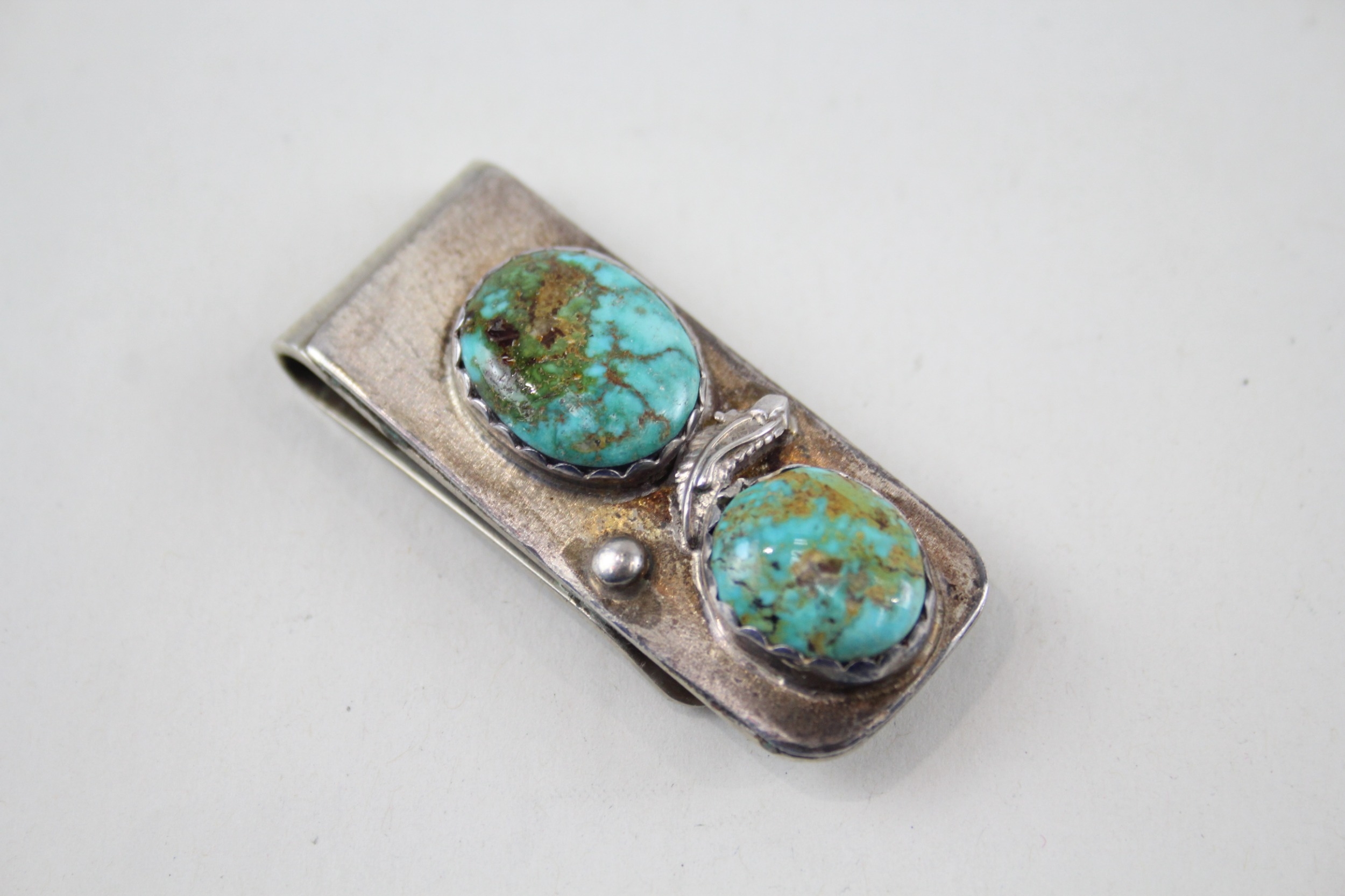 .925 sterling gents money clip w/ gemstones