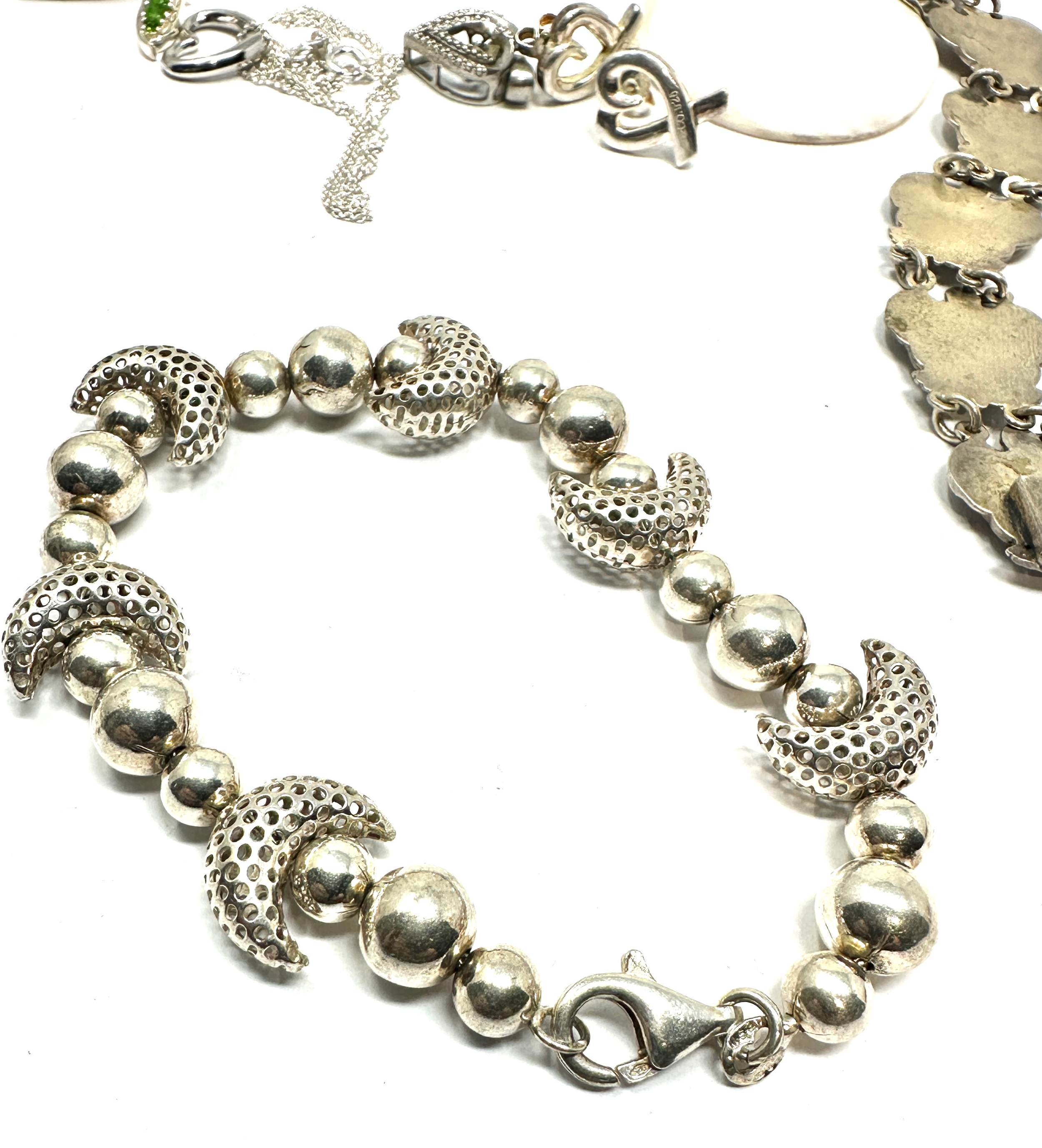 selection of silver jewellery inc danish silver turtle bracelet pendants etc weight 83g - Image 6 of 6