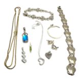selection of silver jewellery inc danish silver turtle bracelet pendants etc weight 83g