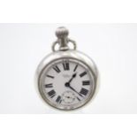 WALTHAM Gents Vintage Railway Open Face Pocket Watch Hand-wind Working