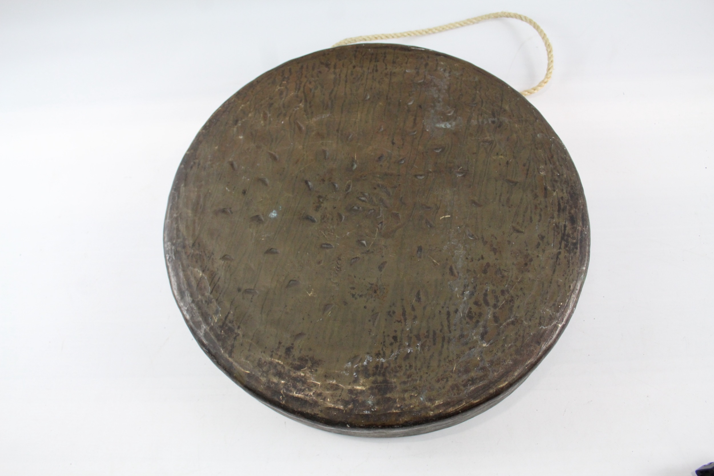 Antique Bronze / Brass Gong Ceremonial Suspended 5.2kg 16" Diameter Plate Only - Bild 6 aus 9