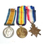 WW1 trio medals to z-850 pte h.barlow rifle brigade
