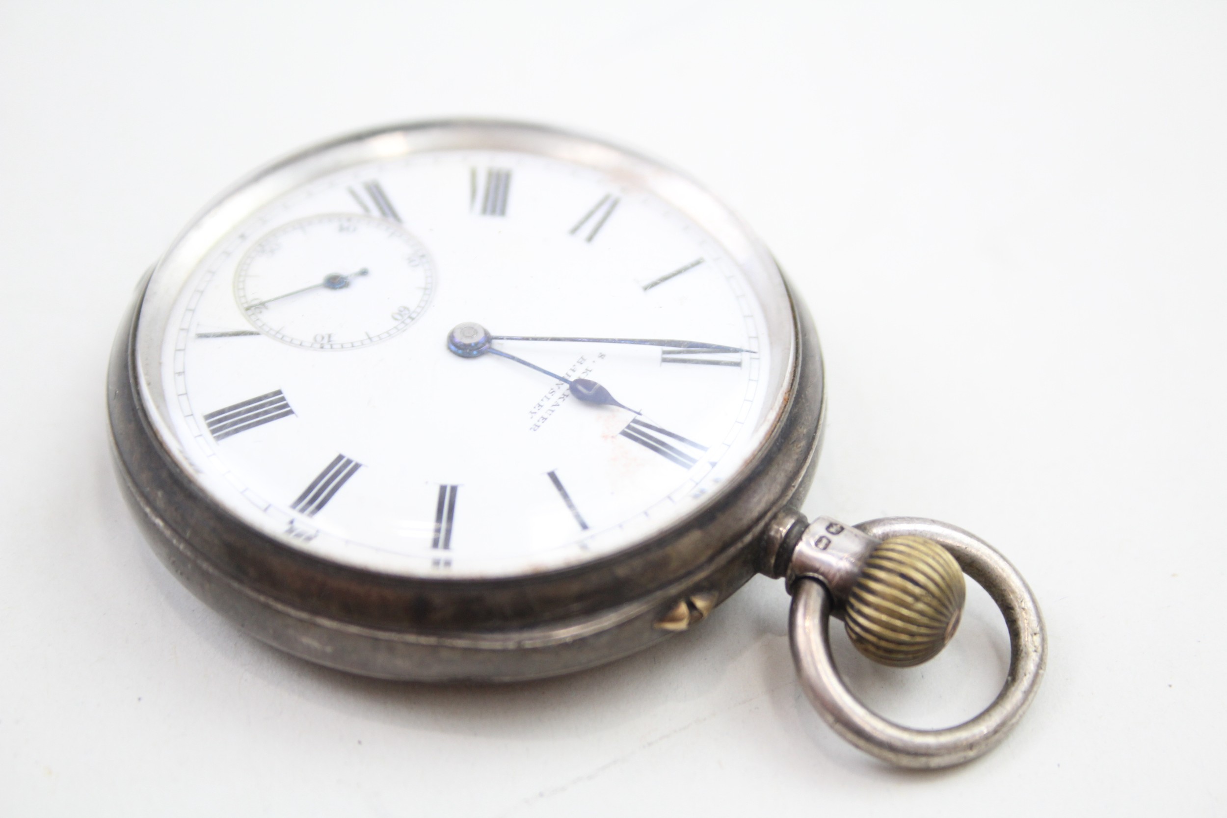 Sterling Silver Gents Vintage Open Face Pocket Watch Hand-wind not Working - Image 4 of 8