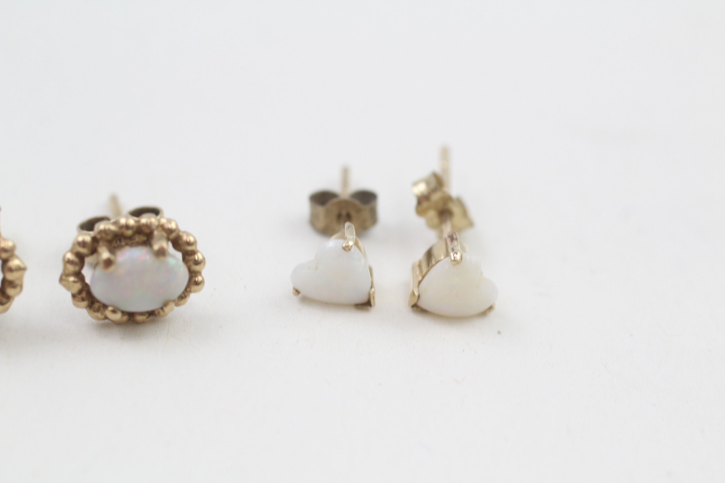 2x 9ct gold opal earrings (1.9g) - Image 3 of 3