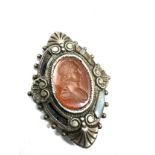 antique roman intaglio of a woman set in later victorian scottish brooch the intaglio measures