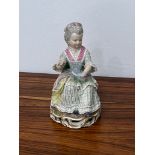 Antique Meissen figure of a lady sitting on a chair 19th century height approx 13cm