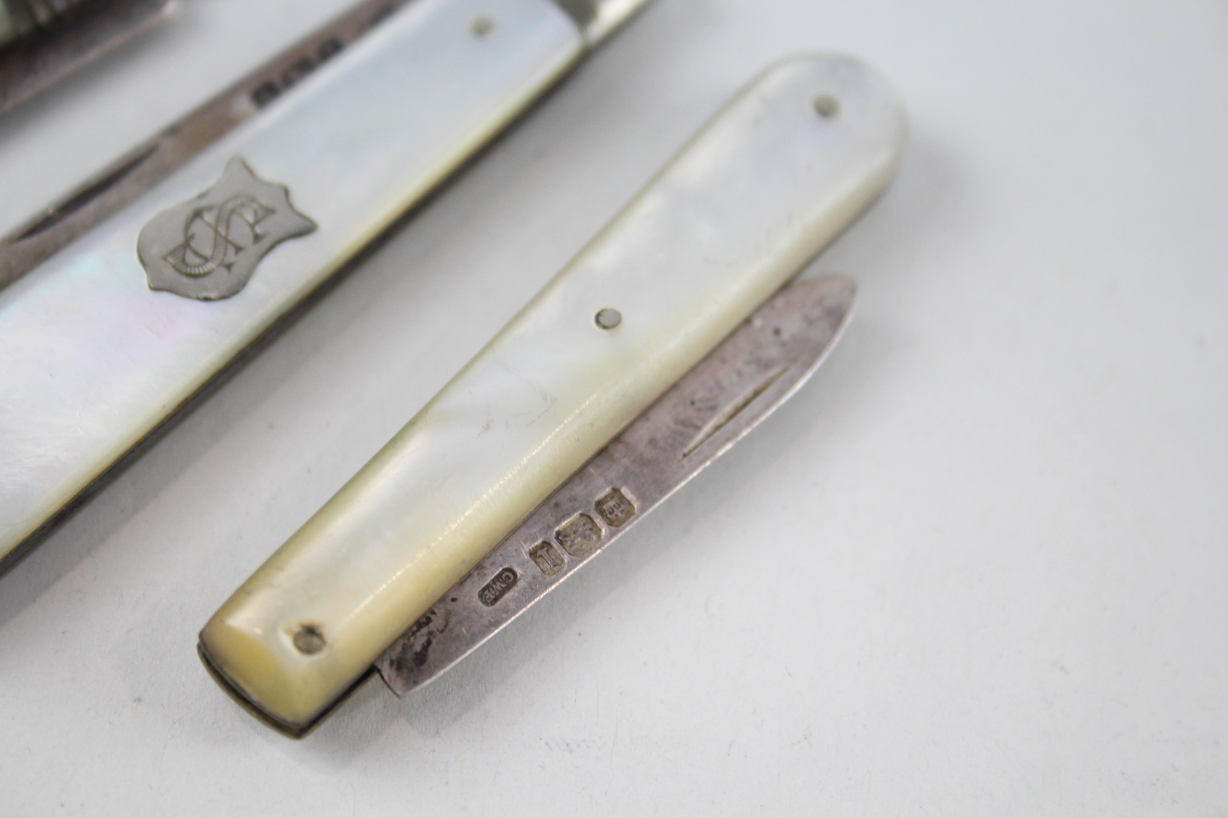 3 x antique .925 sterling fruit knives - Image 5 of 5