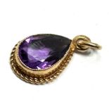 9ct gold amethyst pendant