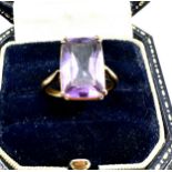 18ct gold amethyst ring weight 5g xrt tested