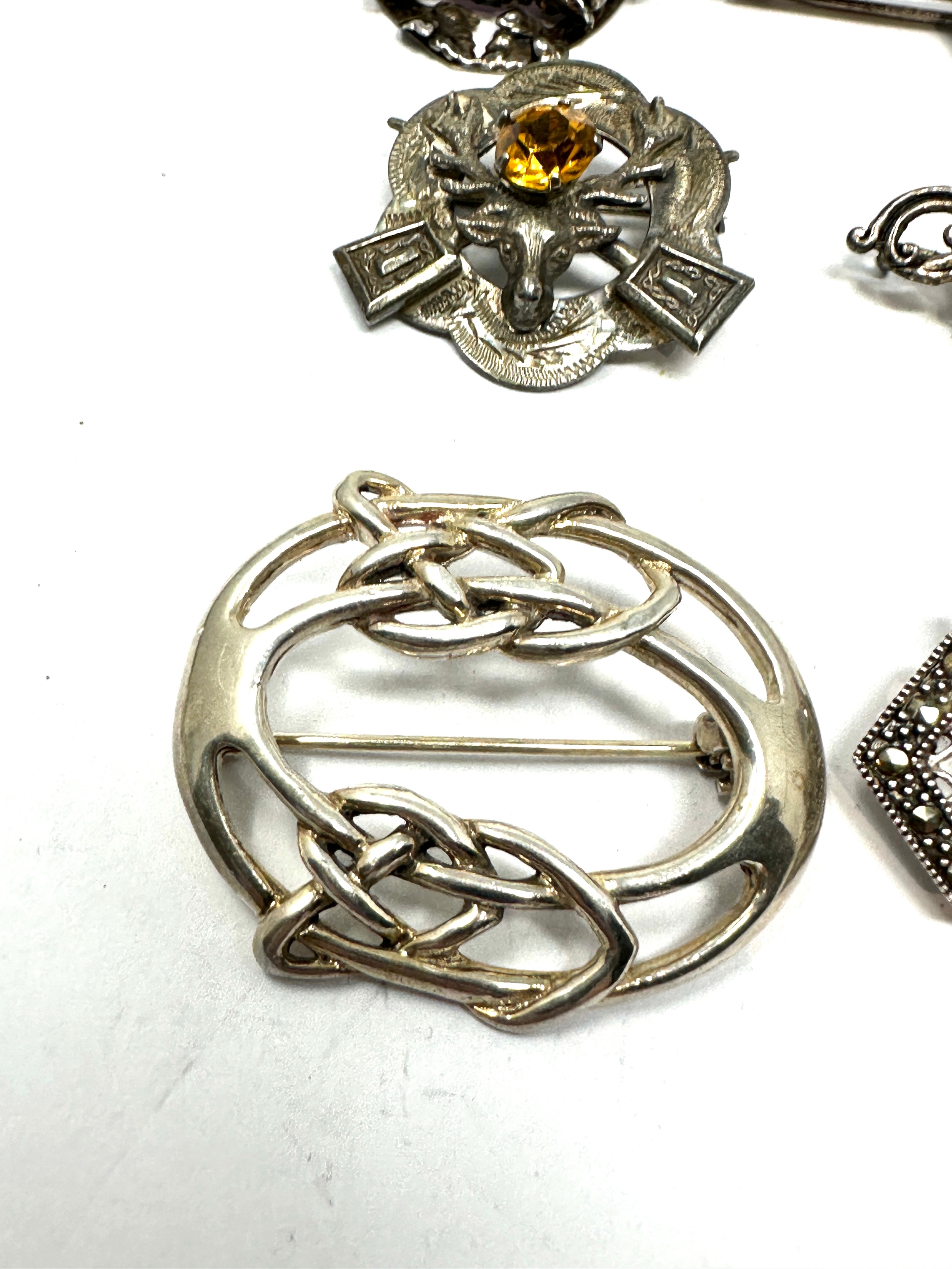 6 vintage silver brooches weight 50g - Image 2 of 4