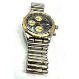 BREITLING 1884 chronograph steel / gold automatic gents wristwatch D130487the watch is ticking