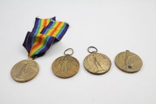 WW1 Victory Medals x 4 Named 1797 A Bmdr G.F Edwards R.A etc