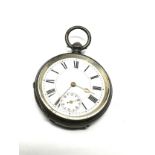 Vintage Gents Sterling Silver Pocket Watch Key-wind Working