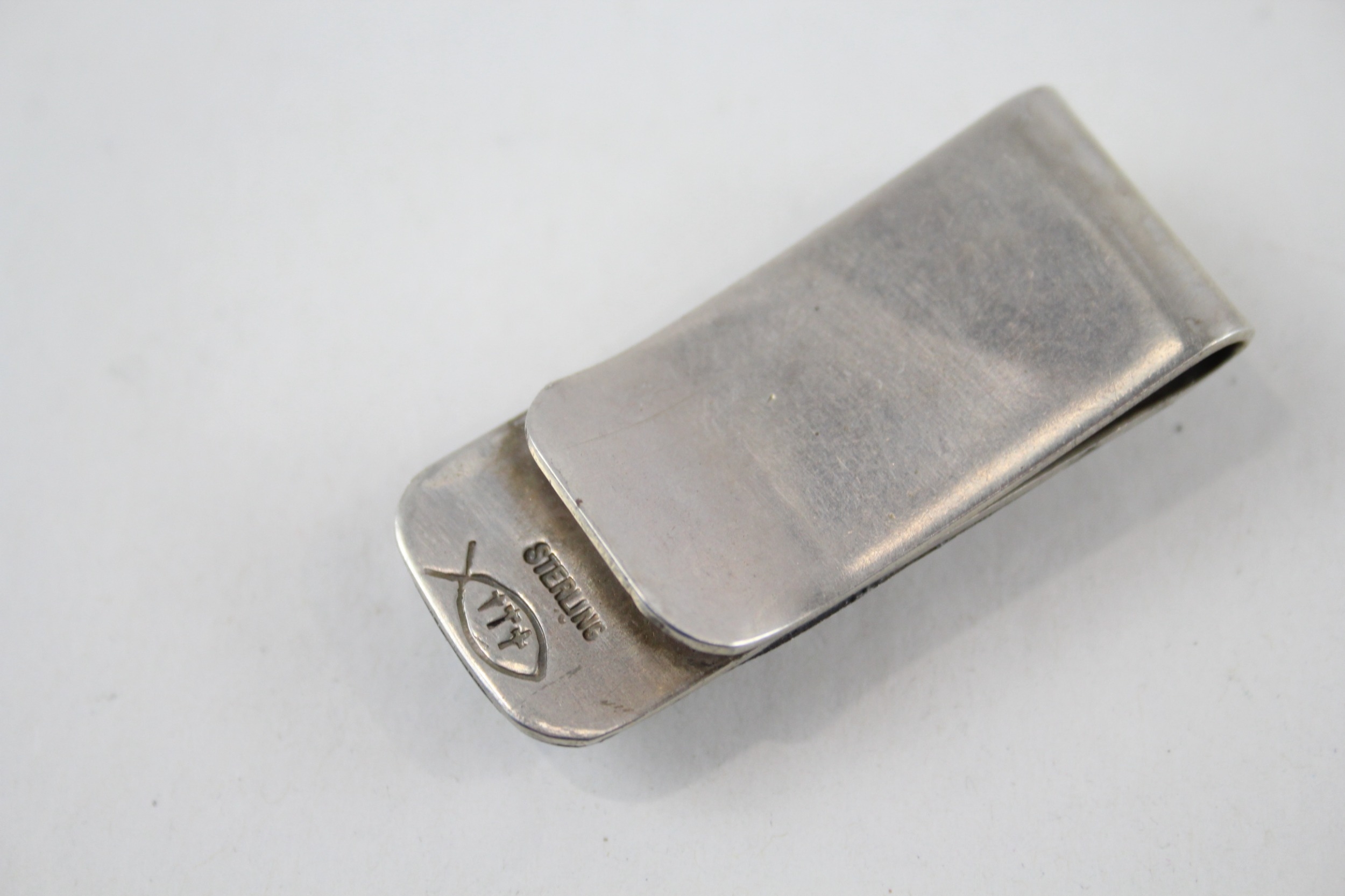 .925 sterling gents money clip w/ gemstones - Image 4 of 4