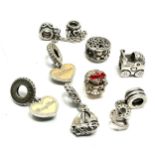 8 silver pandora charms