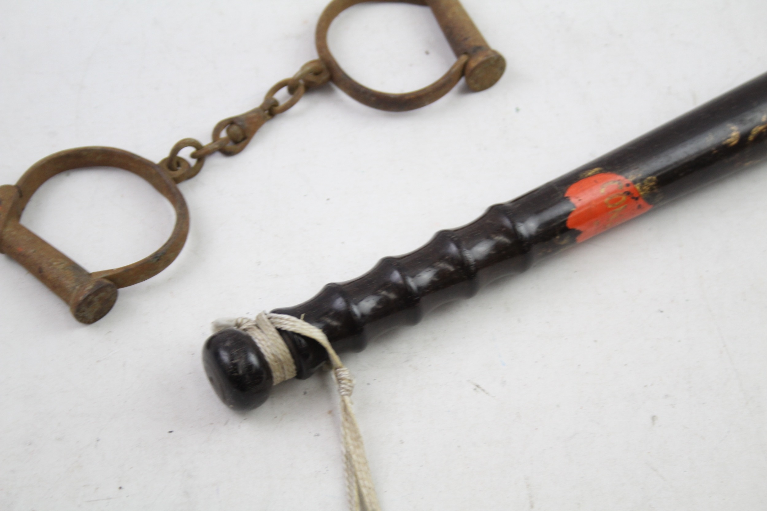 GV Painted Police Constables Truncheon & Handcuffs - Image 4 of 7