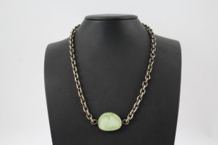 Silver gemstone necklace (59g)