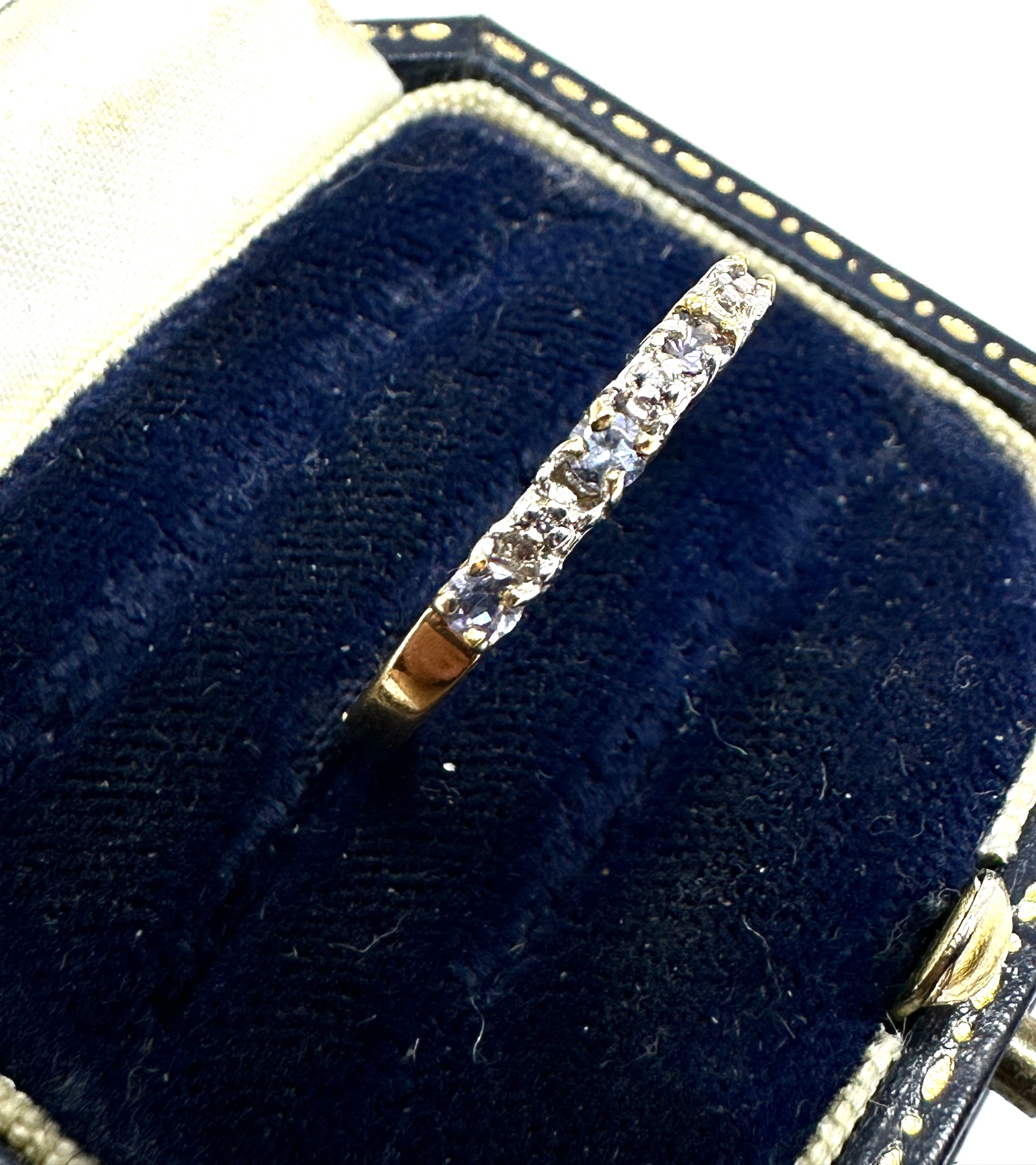 9ct gold tanzanite & diamond ring weight 1.5g - Image 2 of 4