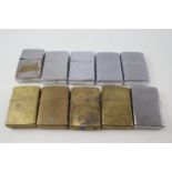 Zippo Lighter Job Lot Inc Solid Brass - Stainless Steel - Chrome Venetian x 10